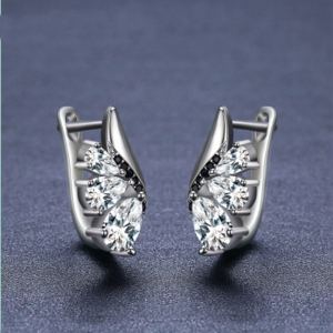 Boucles d'oreilles zircon goutte ailes femme