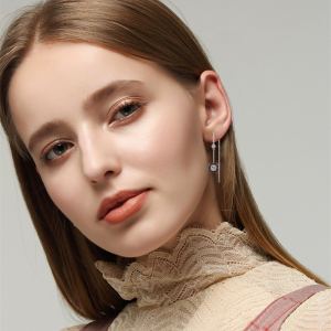 Boucles d'oreilles zircon cuivre plaqué or luxe