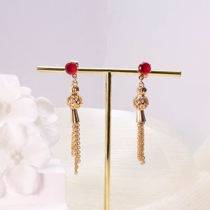 Boucles d'oreilles diamant or plaqué glands femme