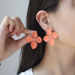 Boucles d'oreilles fleurs colorées