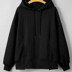 Chandail casual hoodie texturé couleur unie