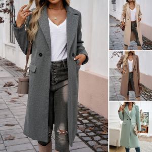 Manteau femme col rabattu, look commuter élégant
