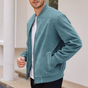 Veste casual rétro daim couleur unie homme