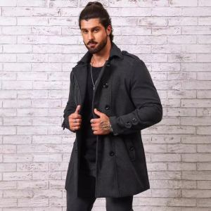 Manteau laine couleur unie automne hiver mode