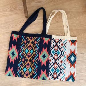 Sac laine tissée style ethnique rétro