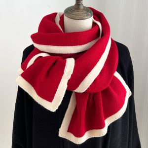 Foulard laine tricot bicolore