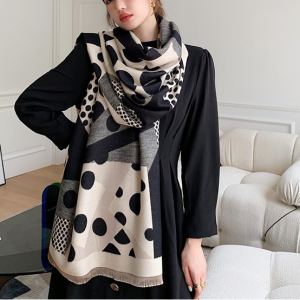 Foulard long châle cashmire artificiel pois casual chaud