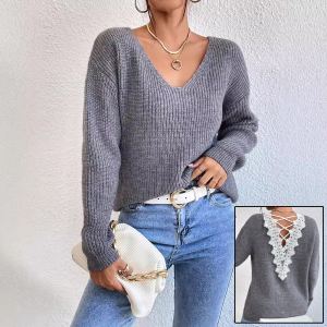 Chandail cachemire Y2k sans dos bandeaux hiver femme