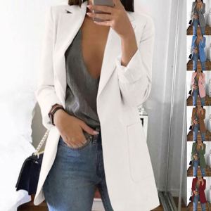 Blazer ajusté col châle femme boutonné bureau