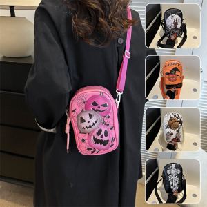 Sac à bandoulière imprimé citrouille Halloween femme