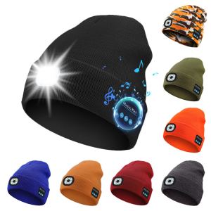 Tuque tricot LED rechargeable lavable amovible