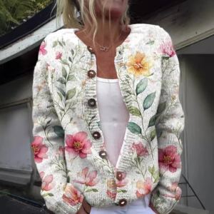Cardigan manteau tricoté impression numérique 3D