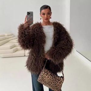 Manteau Veste Fausse Fourrure