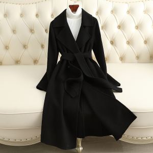 Manteau cachemire slim genou laine