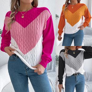 Chandail pullover manches lanterne torsadées assorti