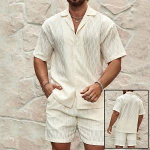 Ensemble de plage homme : chemise et short casual deux pièces
