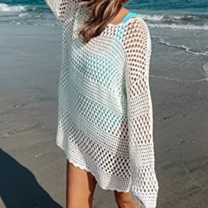 Chandail plage col rond creux tricot ample casual