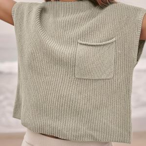 Versatile Fashion Crew Neck Pullover Sweater Sleeveless Loose