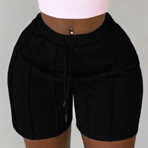 Short Femme Taille Elastique Cordon Couleur Unie