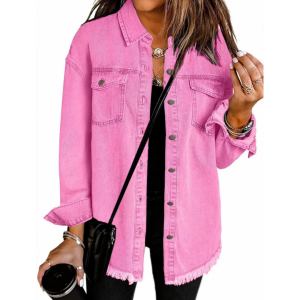 Veste chemise en denim délavée pour femmes style européen