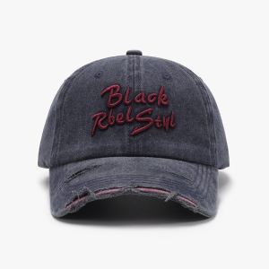 Casquette baseball broderie 3D lettre lin rouge