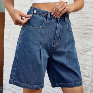 Short denim taille ajustable femme pantalon été