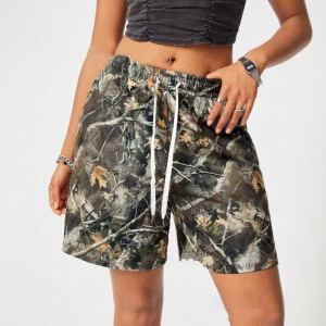 Short camouflage cordon casual loose femme