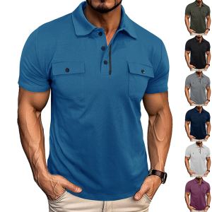 Polo boutons poches manches courtes homme