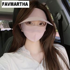 Masque soleil été soie glacée chapeau intégré