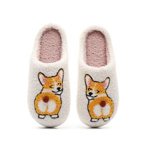 Pantoufles coton corgi pet chien