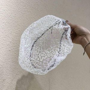 Bonnet filet cheveux gris printemps femme grande tête
