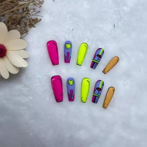 Faux Ongles Longs Armure Artisanale Blanc Tempérament