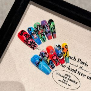 Faux-ongles amovibles série peinture graffiti