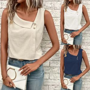 Gilet femme col diagonal multicolore casual boutonné
