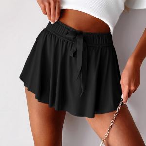 Short casual taille haute lacets dentelle