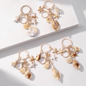 Porte-clés pendentif coquillage étoile simulation