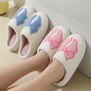 Pantoufles coton nœud papillon cute