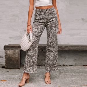 Jeans taille haute effiloché personnalisé femme européen