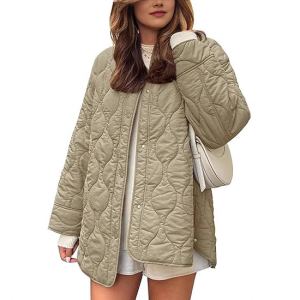 Manteau coton ample col rond style européen