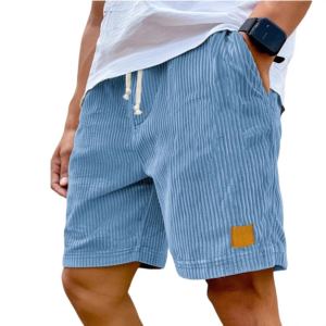 Short casual cordouroy brodé rétro lacé femme