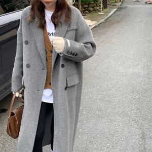 Manteau gris laine ample femme
