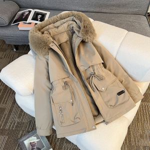 Manteau ouaté capuche col fourrure