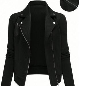 Veste casual slim femme, fermeture éclair oblique