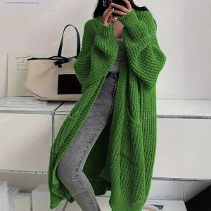 Manteau tricot épais décontracté pour femme