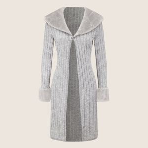 Trench coat tricot, coupe ajustée, amincissant