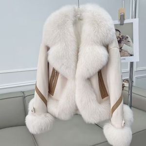 Manteau fourrure coton épais court hiver femme