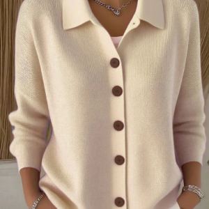 Cardigan boutons col revers femme tricot