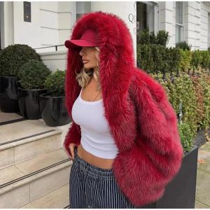 Veste fourrure artifici. épaisse automne