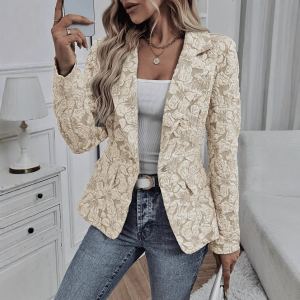 Veste casual femme collet doublée long