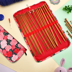 Sac rangement aiguilles tricot laine